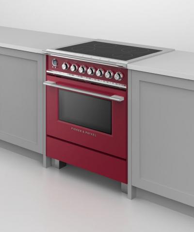 30" Fisher & Paykel Series 9 Classic Induction Range With 4 Zones In Red - OR30SCI6R1