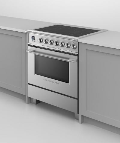 30" Fisher & Paykel Series 9 Classic Induction Range With 4 Zones In Stainless Steel - OR30SCI6X1