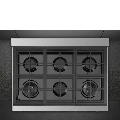 36" SMEG Gas Cooktop with 6 Sealed Burner in Stainless Steel - RTU366GX