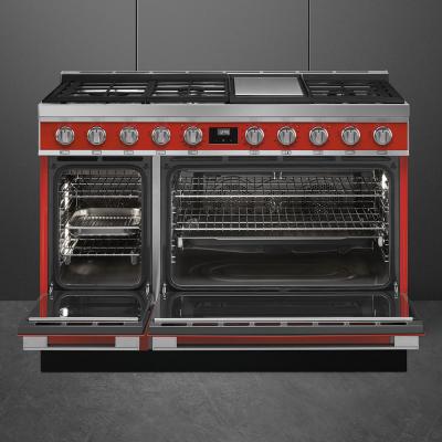 48" SMEG Portofino Freestanding Professional Dual Fuel Range with 5 Sealed Burners - CPF48UGMR