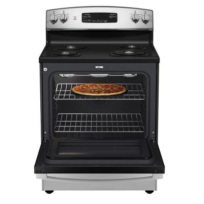 30" GE 5.0 Cu. Ft. Freestanding Electric Range in Stainless Steel - JCBS350SVSS