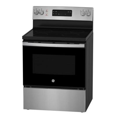 30" GE 5.0 cu. Ft. Free Standing Electric Self Cleaning Range - JCB635STSS