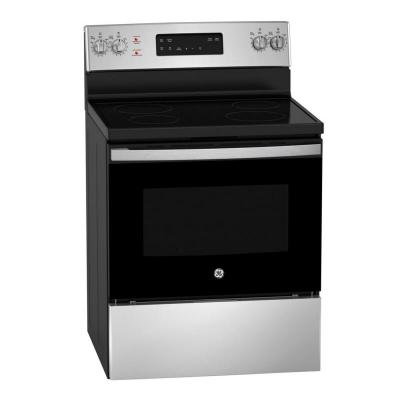 30" GE 5.0 cu. Ft. Free Standing Electric Self Cleaning Range - JCB635STSS