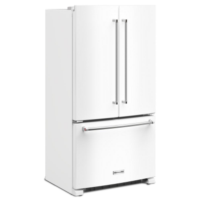 36" KitchenAid 20 Cu. Ft. French Door Bottom Mount Counter Depth Refrigerator - KRFC136RWH