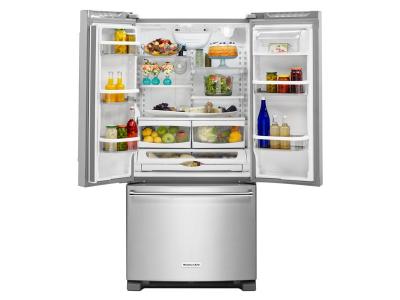 33" KitchenAid 22 Cu. Ft. Standard Depth French Door Refrigerator With Interior Dispense - KRFF302ESS