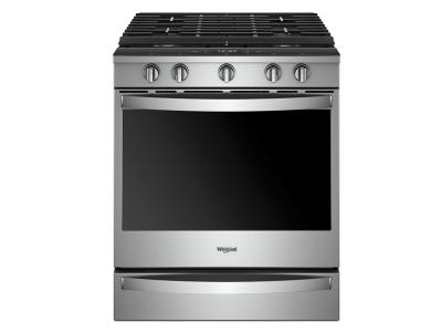 30" Whirlpool 5.8 Cu. Ft. Smart Slide-in Gas Range with EZ-2-Lift  8482  Hinged Cast-iron Grates1 - WEG750H0HZ