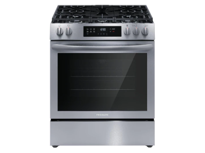 30" Frigidaire Front Control Freestanding Gas Range in Stainless Steel - FCFG3083AS