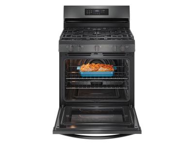 30" Frigidaire Gas Range with Air Fry in Black Stainless Steel - FCRG3083AD