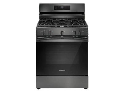 30" Frigidaire Gas Range with Air Fry in Black Stainless Steel - FCRG3083AD