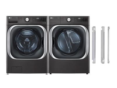 29" LG Front Load Washer and Front Load Electric Dryer and Stacking Kit - KSTK2-WM8900HBA-DLEX8900B